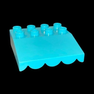 Duplo block - 4X4 special part- light turquoise blue- combined ship (MISC261) - Image 1 of 2
