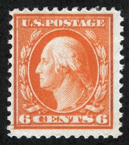 US Sc 506 Orange 6¢ 1917 p.11 Original Gum Hinge Remnant - Picture 1 of 1