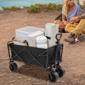 Carro plegable carro de mano plegable exterior carro plegable independiente 115 kg/253,53 lb - Imagen 1 de 18