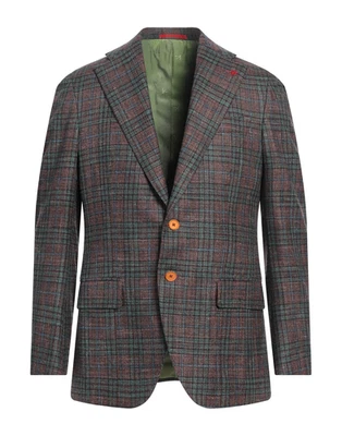 Isaia Tailored-Fit Brown LtBlue Check Wool/Silk/Linen Sport Coat 38R (Eu 48) NWT - Image 1 of 4