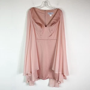 Ieena for Mac Duggal NWT V-Neck Cape Sleeve Sheath Dress Blush Pink Size 4 - Picture 1 of 7