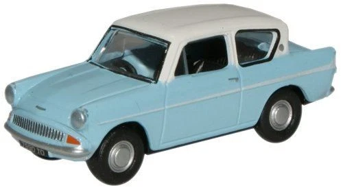 Oxford Diecast Azzurro/Ermellino Bianco Ford Anglia 1:76 Scala Misura Oo - - Immagine 1 di 1