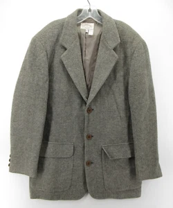 VINTAGE Giorgio Armani Jeans Sport Coat Men Medium Gray Tweed Blazer Wool 90s - Picture 1 of 12