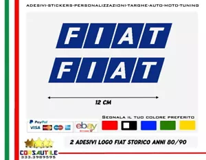 2X adesivi decorazione logo fiat storico anni 80/90 per auto trattori spaziato - Bild 1 von 1