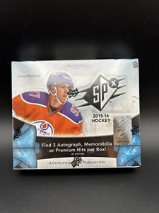 2015/16 UD SPX hockey sellado de fábrica caja hobby 3 autógrafos/mem/hits premium - Imagen 1 de 1
