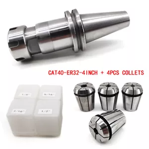 CAT40 ER32 Schwimmender Gewindebohrer/Gewindebohrerhalter mit 4 Stück ER32 Gewindebohrer Spannzangen für CNC Maschine - Bild 1 von 12