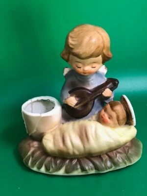 Vintage 1963 Holt Howard Angel & Baby Candle or Toothpick Holder Figurine Foto 1 de 4