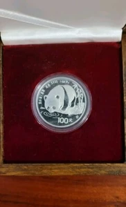 1987 Panda Platinum 1oz 100 Yuan Proof Box and COA - Picture 1 of 5