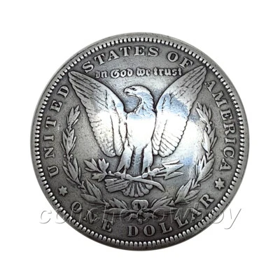 MORGAN DOLLAR COIN REPRODUCTION CONCHO 1-1/2" EAGLE SIDE SCREW BACK - Image 1 of 2