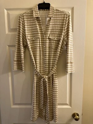 NWT J. McLaughlin Brynn Tan Shirt Dress Tan Catalina Cloth  Large $238 - Image 1 of 4