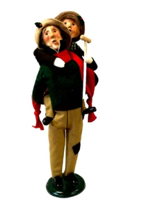 Byers Choice Carolers Figur Mann mit Junge auf dem Rücken Rarität 2003 - Bild 1 von 11