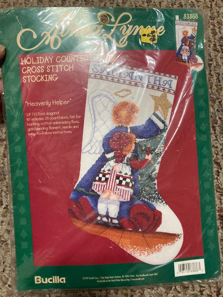 Alma Lynne cross stitch kit Holiday / Christmas Heavenly Helper 83866 - Image 1 of 4