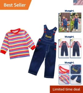 Toddler Baby Boy Girl Clothes Outfits Stripe Top +Denim Strap Overalls/Skirt ... - Picture 1 of 8
