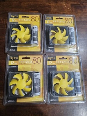4 Pack SilenX 80mm Effizio Silent Case Fan 12 DBA 25 cfm - Image 1 of 4