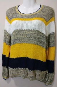 NWT Ceny Nordstrom Textured Striped long sleeved Crew Neck Sweater Size S - Picture 1 of 10