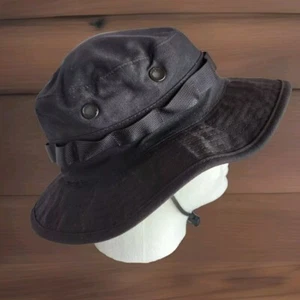 Tru-Spec Sun Hot Weather Black Hat Type II Size 7 Unisex Bucket Hat Neck Strap - Picture 1 of 10