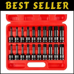 Master Impact Hex Bit Socket Set: 1/2" Drive, SAE & Metric Sizes for Versatility - Picture 1 of 11