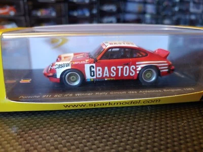 Spark SB009 PORSCHE 911 SC Snijers WINNER rally Circuit Des Ardennes 1984 -1:43  - Immagine 1 di 4