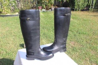 Polo Ralph Lauren vachetta Women’s Leather Riding Boot BLACK Size 7.5 NEW $895 - Image 1 of 4