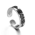 Stainless Steel Magnetic Adjustable Rings - Floral Pattern Plated Ring Bands 1pc