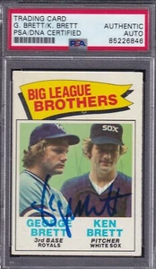 George Brett / Ken Brett 1977 Topps #631 COMBO SIGNED PSA/DNA AUTOGRAPHED RARE - Picture 1 of 1