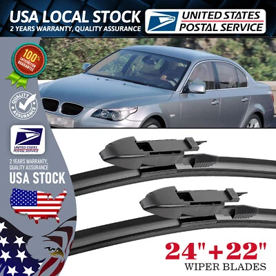 Juego de limpiaparabrisas delantero izquierdo derecho 24""+22"" para BMW 525xi 2006-2007 Foto 1 de 4