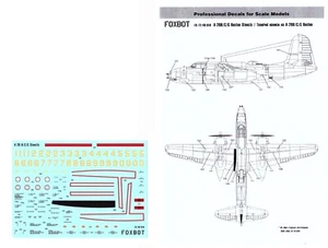 Foxbot 1/48 Stencils for Douglas A-20B/C/G Boston - Imagen 1 de 1