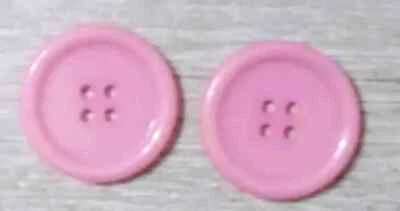 pink large plastic sewing buttons 4 holes 1 1/8 inch 2pc - Image 1 of 2