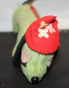 Vintage St Louis Zoo Weiner Hot Dog Dashchund Traum Haustier 9,5 Zoll grün rot selten - Bild 1 von 8