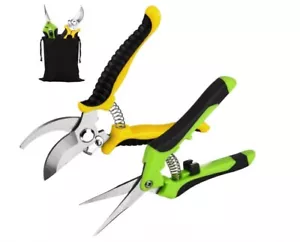 2 Pack Garden Pruning Shears for Flowers Branches Leaves Gardening Scissors - Picture 1 of 3