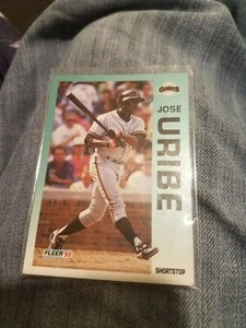 1992 Fleer ERROR JOSE URIBE #649. WRONG BIRTH YEAR RARE CARD - Picture 1 of 2