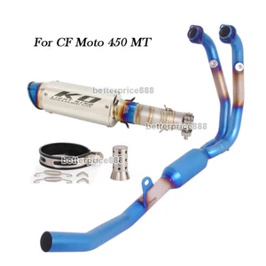 Slip Exhaust System Headers Pipe Link Muffler Tips For CF Moto 450MT 2024~2025 - Picture 1 of 12