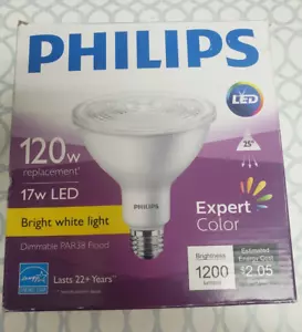 PHILIPS 17W LED DIMMABLE PAR38 FLOOD, BRIGHT WHITE LIGHT EXPERT COLOR - Picture 1 of 8