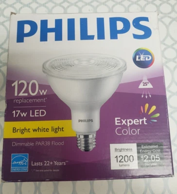 PHILIPS 17W LED DIMMABLE PAR38 FLOOD, BRIGHT WHITE LIGHT EXPERT COLOR  - Image 1 of 4