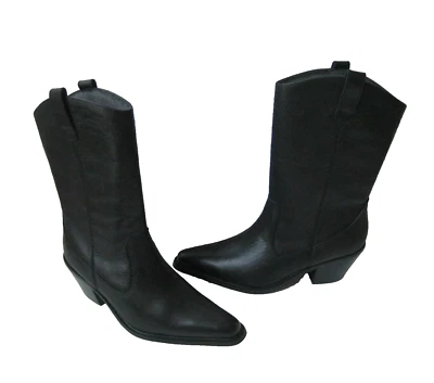 MARKON BLACK LEATHER WESTERN BOOTS WOMEN SIZE US 7 GREAT Foto 1 de 4