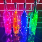 Bottles with lights and feathers bottle lamps unique gift christmas gift 
