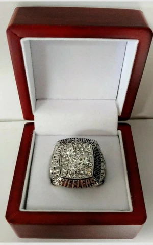 Terry Bradshaw- 1978 Pittsburgh Steelers Super Bowl Silver Color Ring W Wood Box Cover