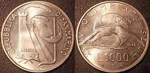 Italie - San Marin - République - 1000 lire argent 1988 R, Rome SPL ! KM#217 - Imagen 1 de 1