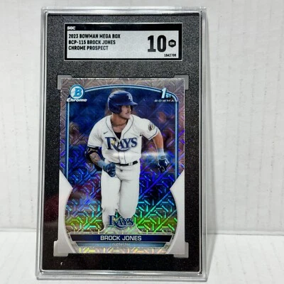 BROCK JONES SGC 10 MINT 2023 Bowman Mega Box Chrome Prospect #BCP115 Rays - Image 1 of 2