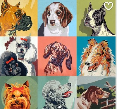 37. Retro Dog Paint By Numbers Yoga Pants Leggings S - Image 1 of 4