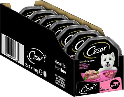 CESAR HUNDEFUTTER NASSFUTTER KLASSIK TERRINE MIT KALB & GEFLÜGEL 14 x 150gr - Bild 1 von 4
