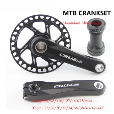 Kids Bicycle Cranksets 89/98/110/127/140/150mm MTB Child Bike Crank Arm 9-12S - Image 1 of 4