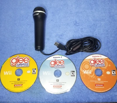 Nintendo Wii Games kit - Glee Karaoke Revolution Vol. 1, 2 & 3 +  Microphone - Image 1 of 4