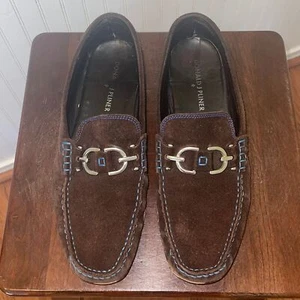 Donald J Pliner Italy Dacio Braun Wildleder Halbschuhe. Größe 12. Blaue Nähte. - Bild 1 von 14