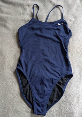Maiô feminino Nike One Piece 4/30 sólido azul marinho Hydra Strong - Imagem 1 de 4
