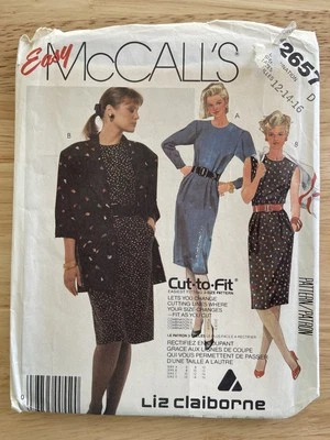 McCall’s Misses’ Liz Claiborne Jacket Dress & Belt Pattern 2657 Size 12-16 UC FF - Image 1 of 3