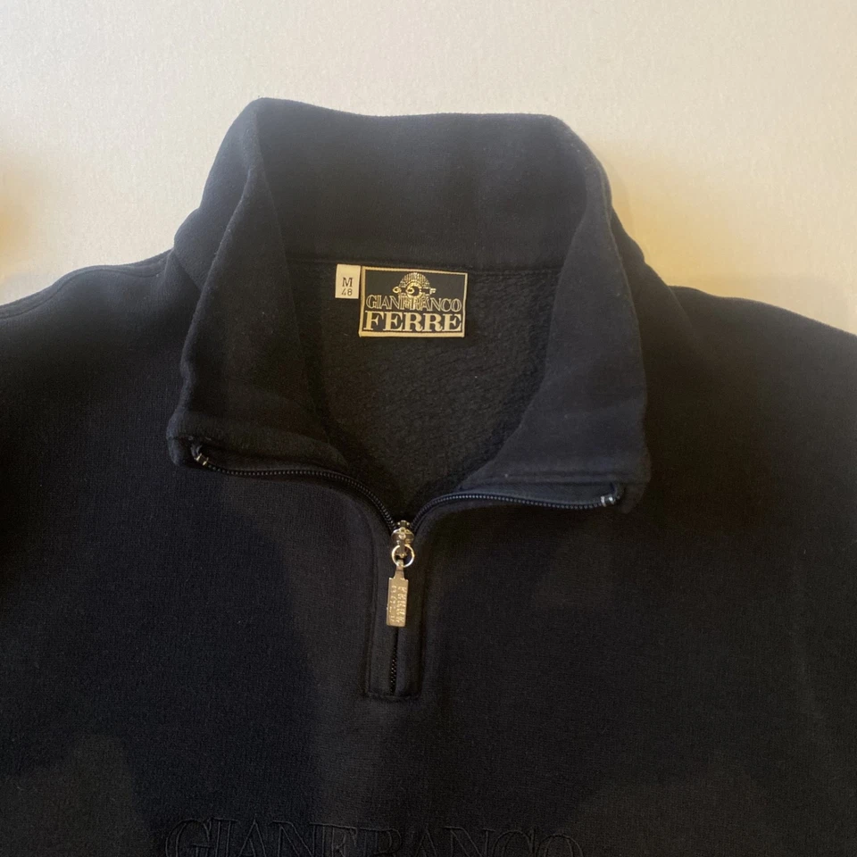 Black Quarter Zip Sweatshirt | Size M | Cotton Blend | Golf Style Pullover - Image 1 of 4