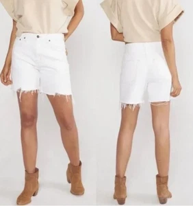 Etica pantaloncino donna skylar cutoff vita alta relaxed denim bianco taglia 26 - Foto 1 di 8