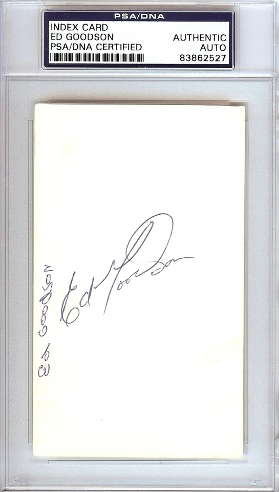 Ed Goodson Signed 3x5 Index Card Dodgers, Giants PSA/DNA #83862527 - Image 1 of 1