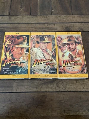 Indiana Jones VHS THX Digitally Mastered Trilogy lot of 3 - Image 1 of 4